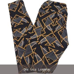 LuLaRoe OS Leggings One Size Fish Black Brown NEW